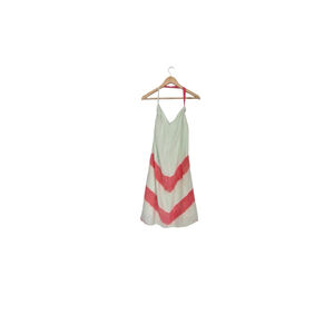 Gypsy 05 silk Dress Size L Green & Pink Halter Sundress. Women's